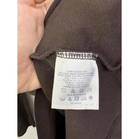 Lands End Shirt Womens Size XL Chocolate Brown Polo Long Sleeve Cotton - Picture 6 of 8